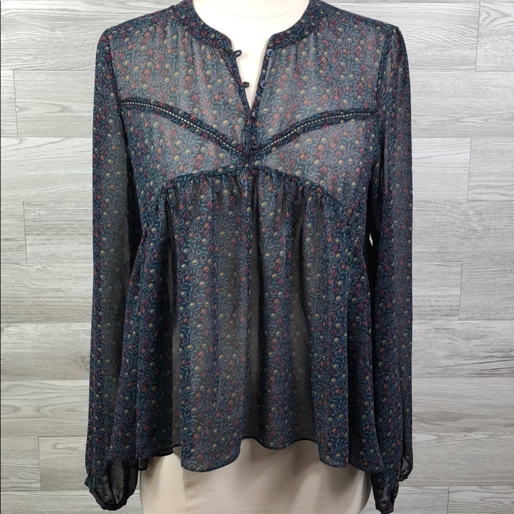 Zara Sheer Floral Baby Doll Blouse